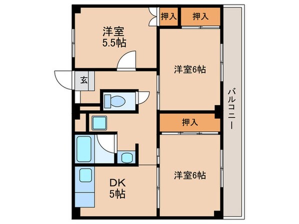 ビレッジハウス城蓮寺5号棟の物件間取画像